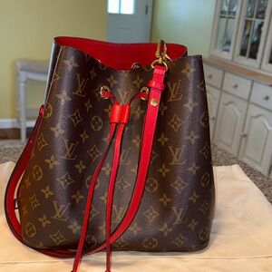 Louis Vuitton Brown and Red Monogram Shoulder Bag